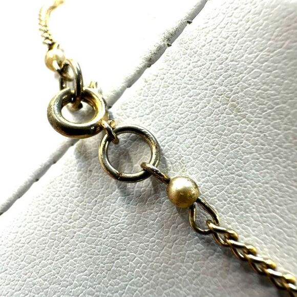 Vintage telephone pendant faux pearl choker necklace - Picture 4 of 8